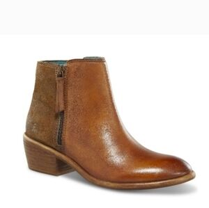 Womens Genuine Leather Short Western Style Boot